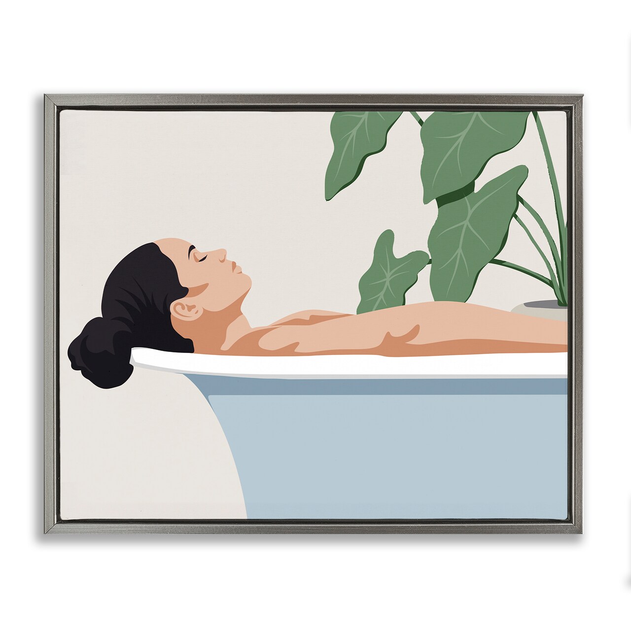 Stupell Industries Tub Relaxation Woman Floating Frame, design by Marcus Prime